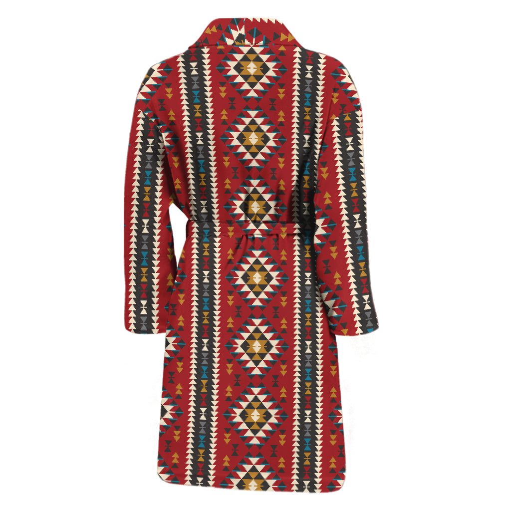 Native American Tribal Pattern Print Men's Bathrobe