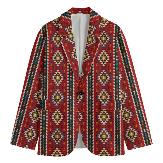 Native American Tribal Pattern Print Men's Cotton Blazer