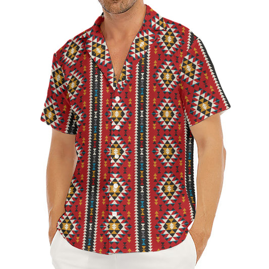 Native American Tribal Pattern Print Men's Deep V-Neck Shirt