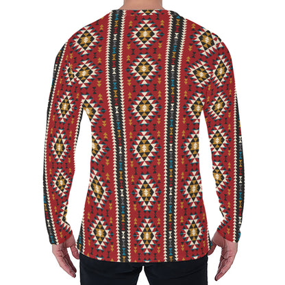 Native American Tribal Pattern Print Men's Long Sleeve T-Shirt