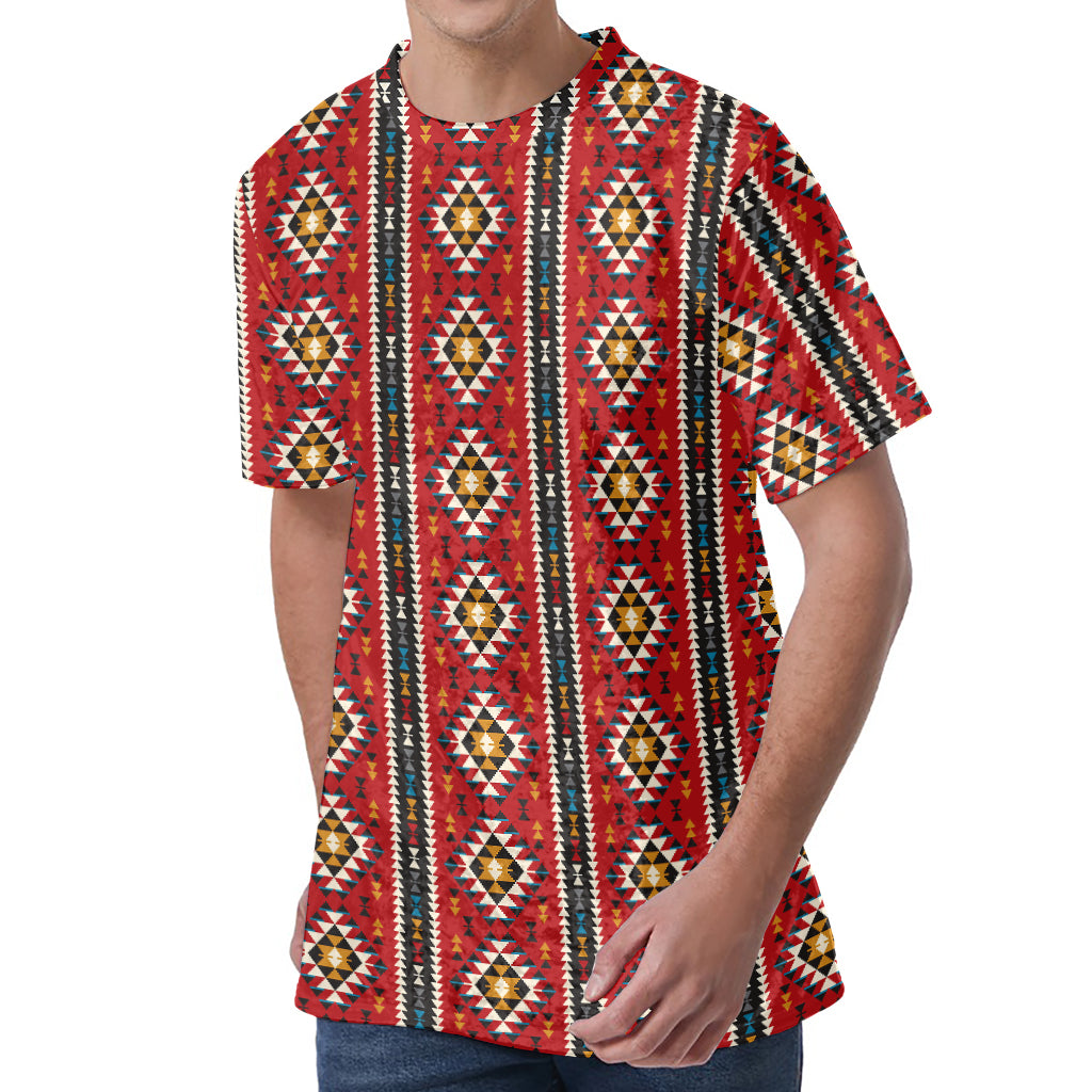 Native American Tribal Pattern Print Men's Velvet T-Shirt