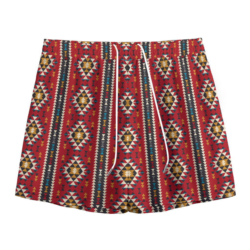 Native American Tribal Pattern Print Mesh Shorts