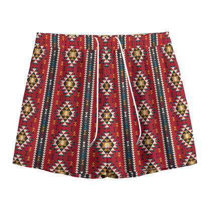 Native American Tribal Pattern Print Mesh Shorts