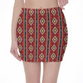 Native American Tribal Pattern Print Pencil Mini Skirt
