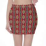 Native American Tribal Pattern Print Pencil Mini Skirt