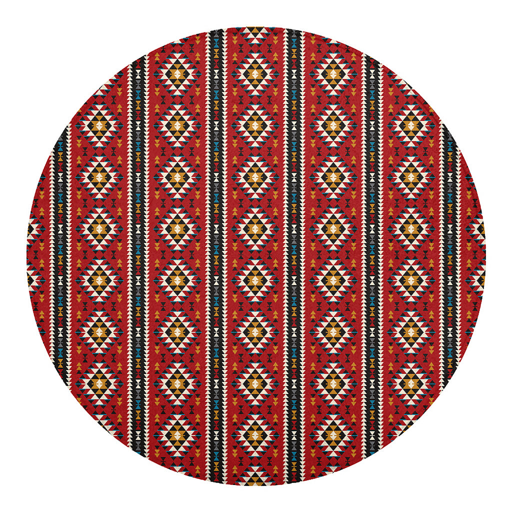 Native American Tribal Pattern Print Round Blanket