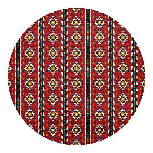 Native American Tribal Pattern Print Round Blanket