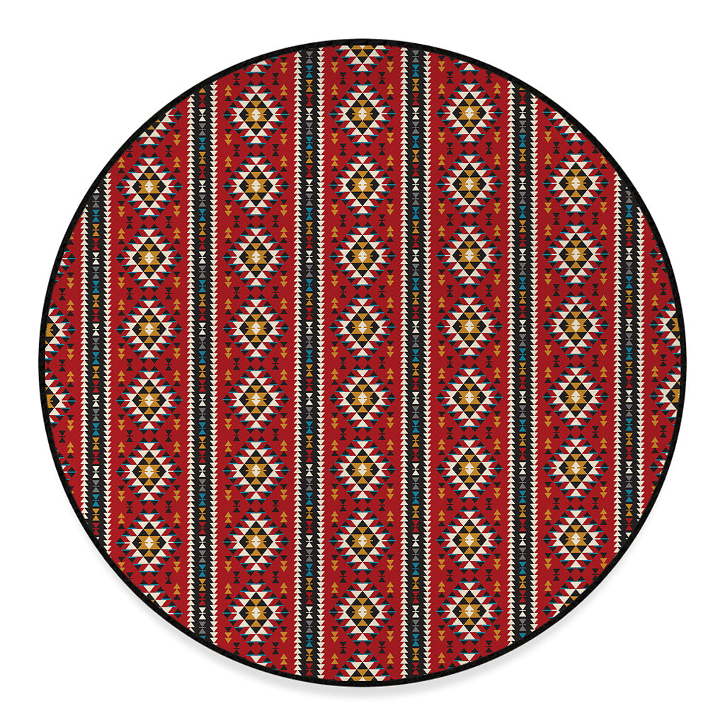 Native American Tribal Pattern Print Round Floor Mat