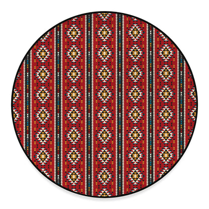 Native American Tribal Pattern Print Round Floor Mat