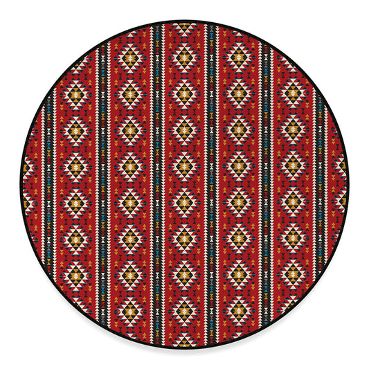 Native American Tribal Pattern Print Round Floor Mat