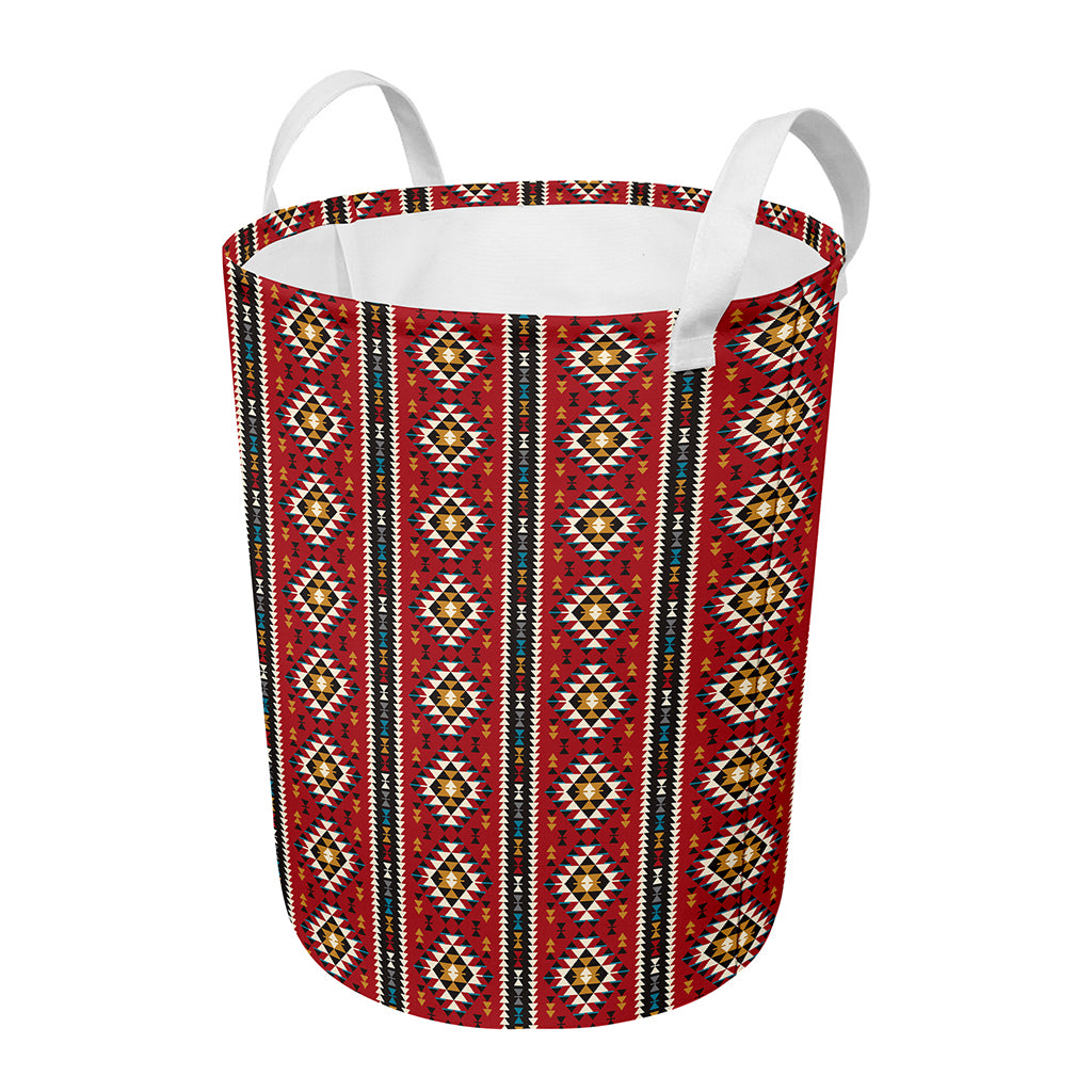 Native American Tribal Pattern Print Round Laundry Basket