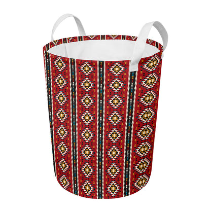 Native American Tribal Pattern Print Round Laundry Basket