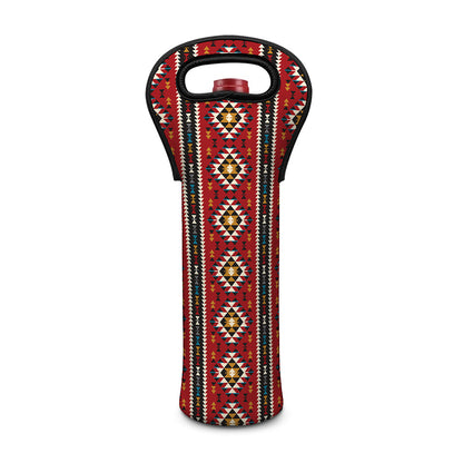 Native American Tribal Pattern Print Single Neoprene Wine Tote