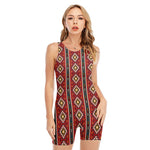 Native American Tribal Pattern Print Sleeveless One Piece Swimsuit