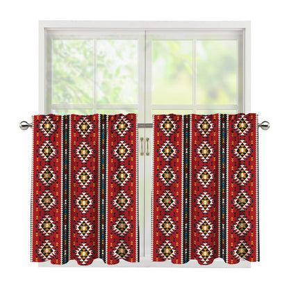 Native American Tribal Pattern Print Tier Curtains