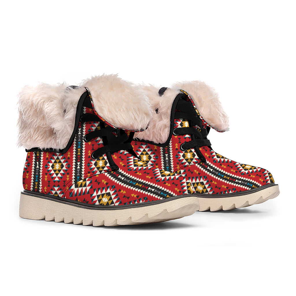 Native American Tribal Pattern Print Winter Boots