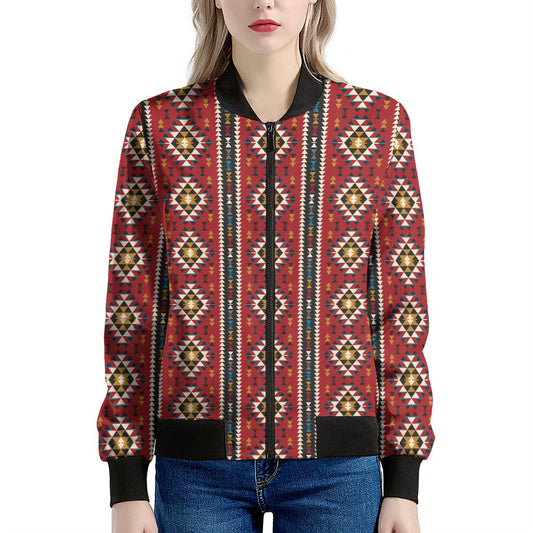 Native American Tribal Pattern Print Women's Bomber Jacket