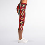 Native American Tribal Pattern Print Women's Capri Leggings