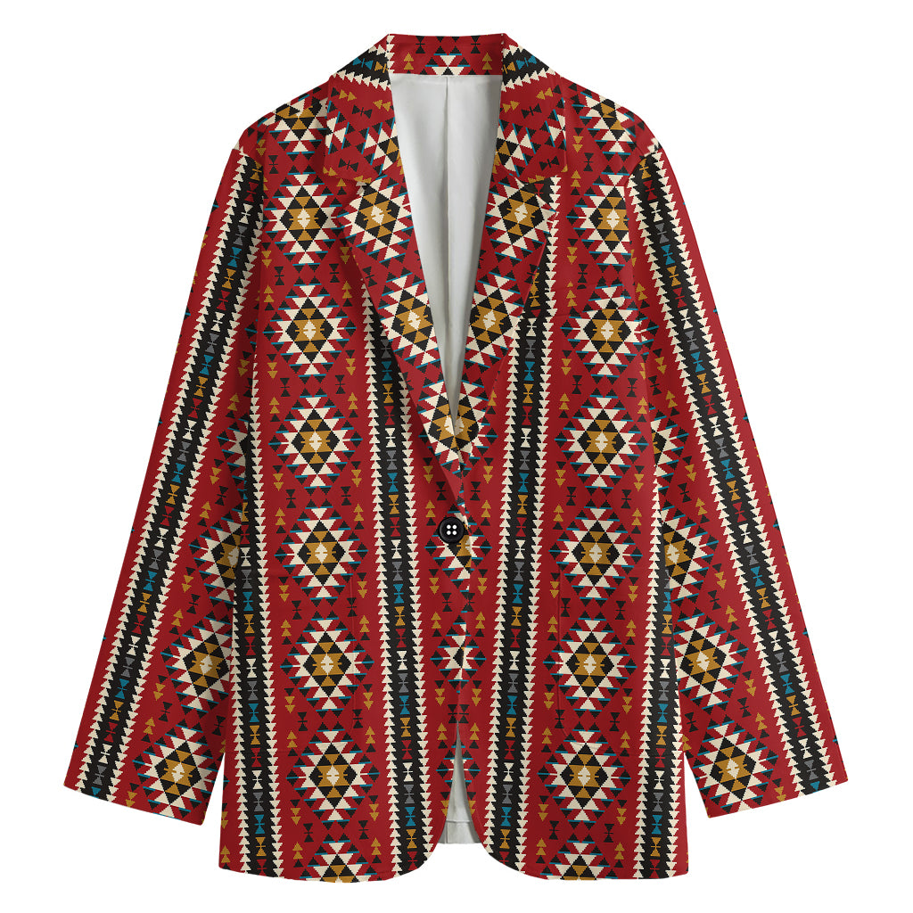 Native American Tribal Pattern Print Women's Cotton Blazer
