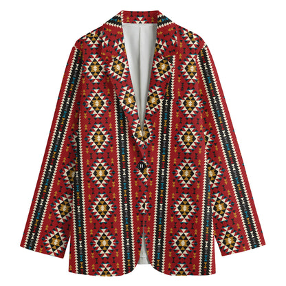Native American Tribal Pattern Print Women's Cotton Blazer