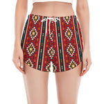 Native American Tribal Pattern Print Women's Split Running Shorts