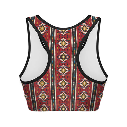 Native American Tribal Pattern Print Women's Sports Bra