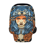 Native American Wolf Girl Print Baby Seat Cover