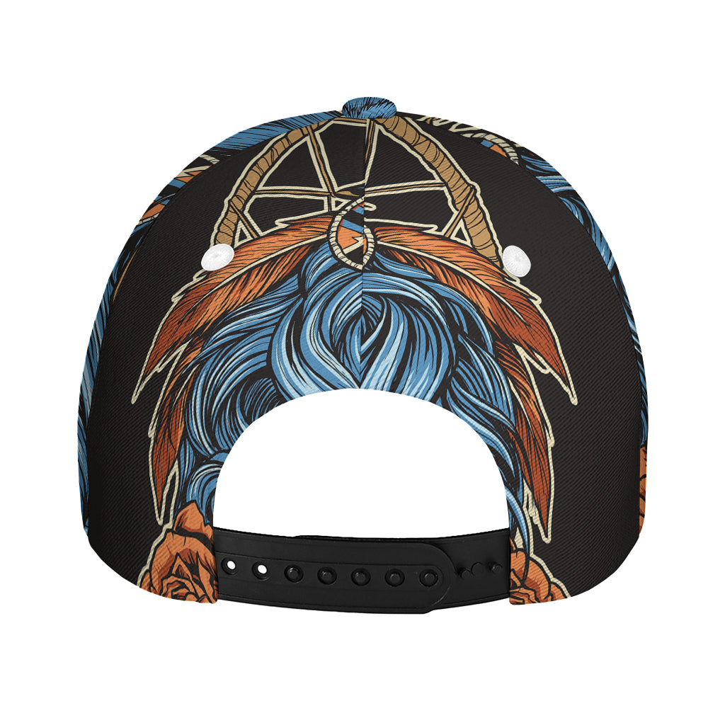 Native American Wolf Girl Print Baseball Cap
