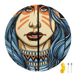 Native American Wolf Girl Print Basketball