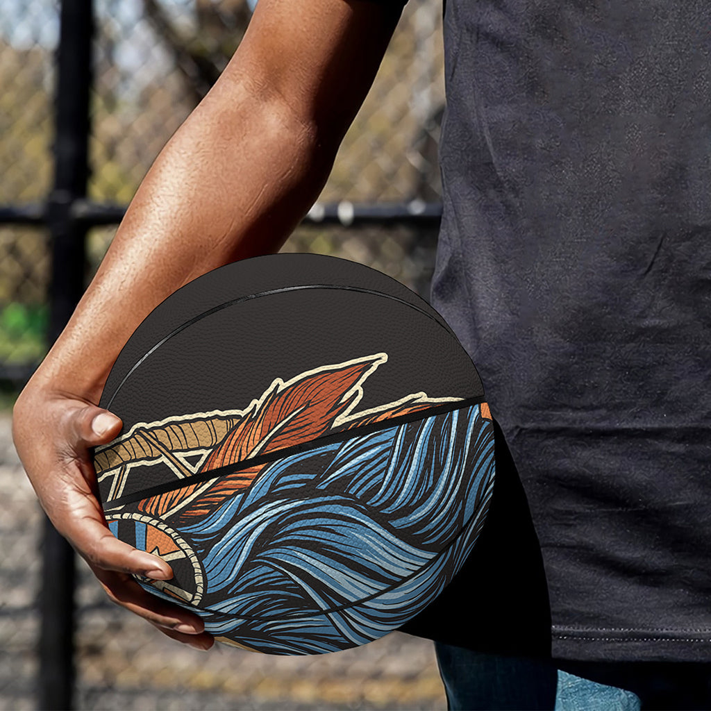 Native American Wolf Girl Print Basketball