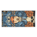 Native American Wolf Girl Print Beach Towel
