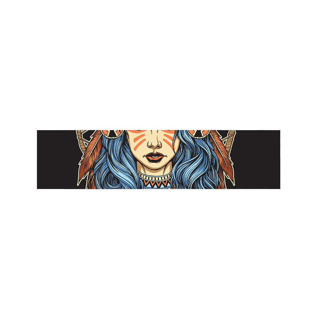 Native American Wolf Girl Print Bed Runner