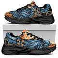 Native American Wolf Girl Print Black Chunky Shoes