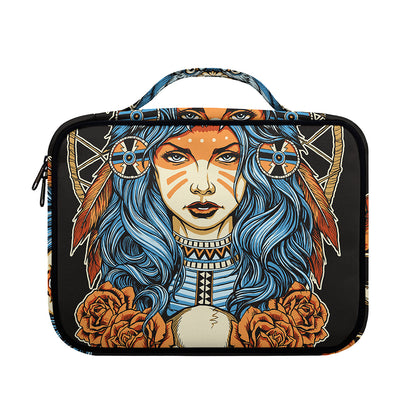 Native American Wolf Girl Print Briefcase Bible Bag