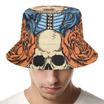 Native American Wolf Girl Print Bucket Hat