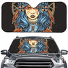 Native American Wolf Girl Print Car Windshield Sun Shade