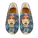 Native American Wolf Girl Print Casual Shoes