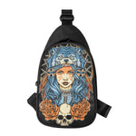 Native American Wolf Girl Print Chest Bag