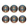 Native American Wolf Girl Print Coaster Set