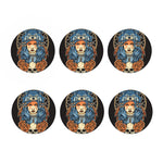 Native American Wolf Girl Print Coaster Set