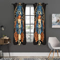 Native American Wolf Girl Print Grommet Curtain Panels
