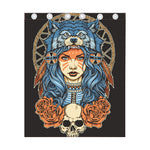 Native American Wolf Girl Print Curtain