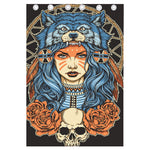 Native American Wolf Girl Print Curtain