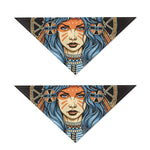 Native American Wolf Girl Print Dog Bandana