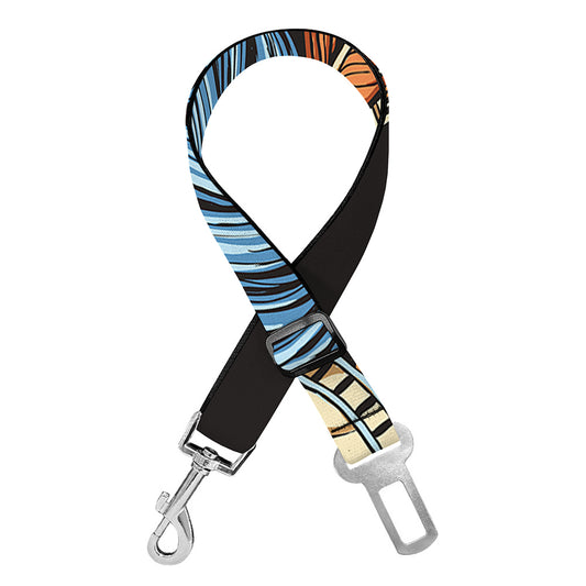 Native American Wolf Girl Print Dog Seat Belt