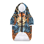 Native American Wolf Girl Print Dog Zip Up Hoodie
