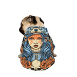 Native American Wolf Girl Print Dog Zip Up Jacket
