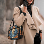 Native American Wolf Girl Print Double Strap Bible Bag