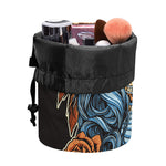 Native American Wolf Girl Print Drawstring Makeup Bag