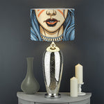 Native American Wolf Girl Print Drum Lamp Shade